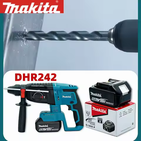 Original Makita DHR242 18V Rotary Hammer Low Vibration 13.5m/s² Comfortable Operation for Long Drill