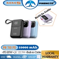 Pineng Power Bank 10000mAh Pn-710PD 22.5W with 2 built in cable super Fast Charging Support PN710 PN