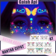 Glow in Dark Face Stickers - 8pcs Set for Parties & Nightclub Events