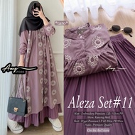aleza tunic kondangan setelan tunik dan rok by A.N.Y long tunic jumbo ld 120 CM rok panjang plisket 