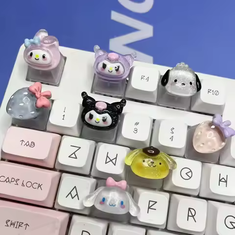 Cartoon anime Sanrio keycap mechanical keyboard key Melody Kuromi cartoon cute girl translucent keyc