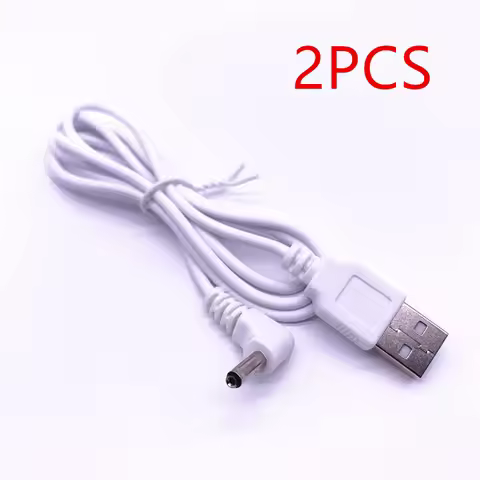 White/black 90 Angle PC USB Male To 5V DC 3.5mm X 1.35mm Barrel Connector Power Cable Cord Adapter 1