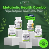Organixs Metabolic Health – Berberine Complex 1250mg + ALA ALC 750mg + Magnesium Bisglycinate + D3 K