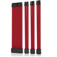 Black Red White Braided Net Motherboard 24PIN CPU 8PIN Graphics Card 8PIN Extension Cable 30cm 4 Pie