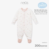 [NOUS Collection T1] Beige sock set with pink print NB