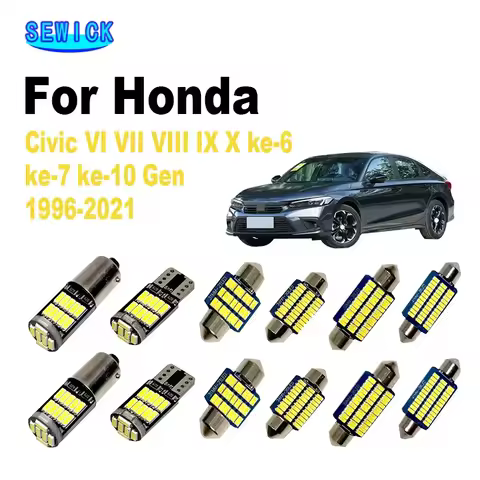 SEWICK LED Bulbs Interior Light Kit For Honda Civic VI VII VIII IX X Gen 6th 7th 8th 9th 10th 1996-2