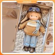 Jmieot Cute Girls Plush Doll Stuffed Toy Knitted Dolls with Long Hair 12 Handmade Waldorf Doll Soft 