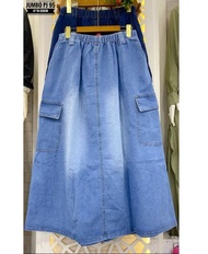 Rok Jeans Wash Wanita Mayung Rempel Dan Tidak Rempel