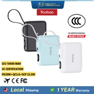 Yoobao 3C Powerbank 10000mAH 20W Fast Charging Mini Size w Built-in Type C Cable  (PD 20W/ QC 3.0/ S