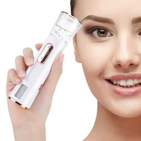 Double Spray-head Nano Mist Sprayer Mini Handheld Hydrating Humidifier Skin Care LED Display Portabl