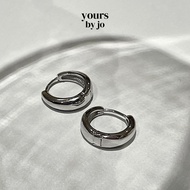 Yours by Jo S925 Sterling Silver Elegant Medium Round Hoop Earrings