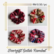(Ready Stock Borong Random) Batik Scrunchies Cotton Hairband / Getah Rambut