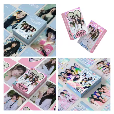 92/124PCS Girls Group ILLIT MEMORY FOREST SURROUNDING BL area photos sticker LOMO greeting card fan 