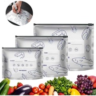 10pcs Reusable Aluminum Foil Freezer Bags Leak Proof Self Sealing Food Storage Bags for Meat Seafood