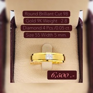 98 Water Square Pollen Diamond Male Ring