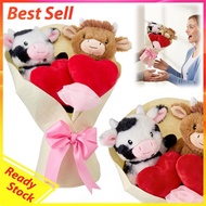 Highland Cow Valentines Day Plush Gift with Hearts and Bow Stuffed Animal Stuffed Doll Gifts for Wif