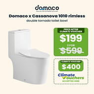Domaco x Cassanova 1010 rimless double tornado toilet bowl