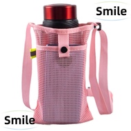 SMILE Cup Sleeve Pouch, Visible Bag Mesh Cup Sleeve Pouch Sport Water Bottle Cover, Portable With Strap Camping Accessories Cup Sleeve Water Bottle