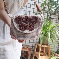 朵朵斜背包/純手作/鉤針編織/編織包