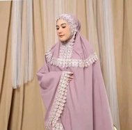 TIMTIM - Mukena Dewasa Alisa 2in1 Katun Premium Renda Mewah Lembut Nyaman Panjang Traveling Mukenah 