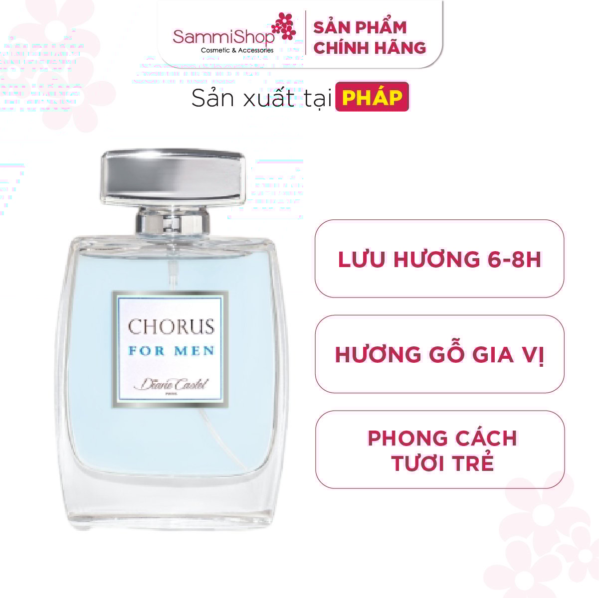 Nước hoa Pháp Diane Castel Paris Chính Hãng cho Nam Chorus For Men Paris Eau De Parfum Thơm Lâu Hươn
