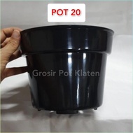 Pot Bunga Tanaman Plastik Hitam 20 - Pot Hitam No 20