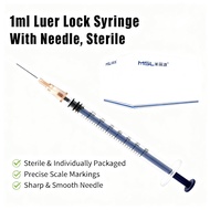 1ml Luer Lock Syringe With Needle 25G 27G Sterile 1cc Beauty Meso Suntikan Jarum