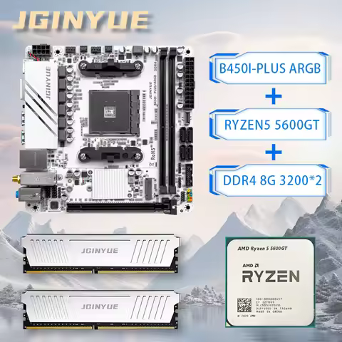 JGINYUE B450 AM4 Mini ITX Motherboard support Ryzen 2000-5000 series DDR4 RAM Desktop PC 5600GT Comb