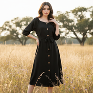 Dress Korean style daster bali Pakaian wanita polos full kancing depan Tali Samaping Busui Fredly