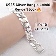 Ready Stock🔥S925 Silver Bracelet Bangle Men Lelaki Dewasa (TP440 1.6CM)