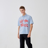 Dapper x Khaki Bros - Hawaii Shirt Relax Fit - เสื้อยืดคอกลม ทรง Relax Fit - DAMBCS_BL_2011KB