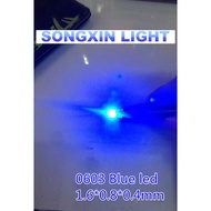 100pcs/lot Small BLUE lamp beads 0603 SMD LED 0603 BLUE Light-emitting diodes 460-470nm