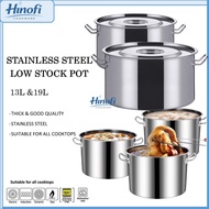 HINOFI Stainless Steel Stock Pot/Low Stock Pot/ Soup Pot Periuk Sup Keluli Tahan Karat Periuk Besar