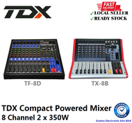 TDX Powered Mixer TF-8D 8 Channel 2x350W Compact Power Mixer TX-8B