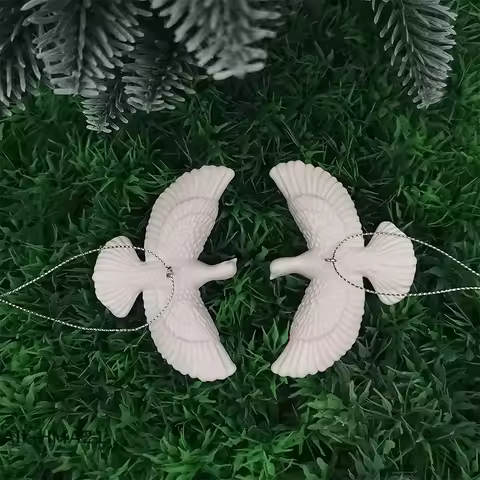 【H】2Pcs Pastoral Style White Dove Ornaments, Acrylic Christmas Tree Decoration Symbolizing Peace & F