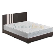 Furniture Living Queen size Divan Bedframe (Brown) + Queen size HD Foam Mattress 8inch