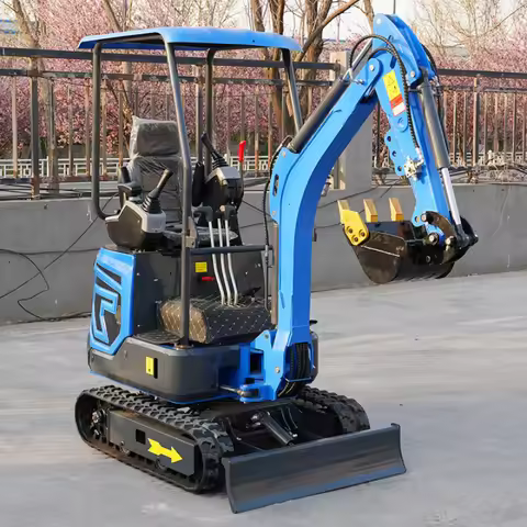 Factory Direct Sales 1.2 Ton Mini Excavator Zero Tail Swing Compact Bagger Garden Diesel Engines Min