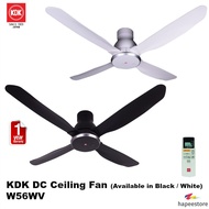 KDK DC Ceiling Fan W56WV (Available in Black / White) (1 Year Warranty)