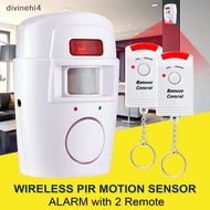 <divinehi4> Wireless Pir Motion Sensor Alarm + 2 Remote Controls Shed Home Garage Caravan
