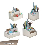 RumahCantik - Rak Desktop Desk Organizer Penyimpanan Alat Tulis Peralatan Sekolah Tempat Pensil Pulp