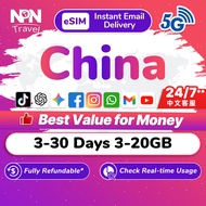 China eSIM Pro 3-30Days 3GB-20GB 5G/4G Data | Instant 24h Email Delivery | High Speed China Travel D