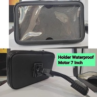 Available 7 inch waterproof motorcycle rearview mirror holder, 7 inch waterproof phone holder
