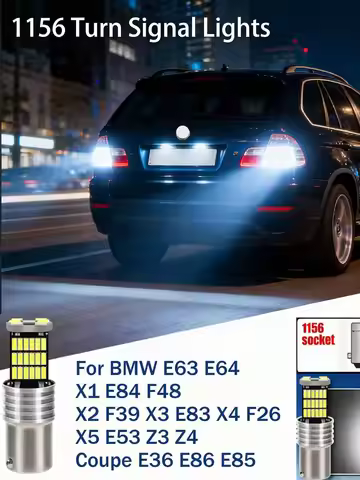 2PCS LED Turn Signal Blub Backup Lamp P21W BA15S For BMW E63 E64 X1 E84 F48 X2 F39 X3 E83 X4 F26 X5 