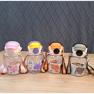 RMI 600ml Cute Hat Water Bottle/Water Bottle Kids Cartoon Drinking Bottle with Straw/Botol Air Kanak