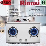 *FREE DELIVERY* Rinnai RB-782S 2 BURNER BUILT-IN HOB STAINLESS STEEL - 1 Year Local Manufacturer Warranty