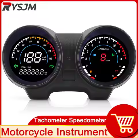 Motorcycle Speedometer ODO TRIP Digital Dashboard RPM Meter 8 GEAR Speed Meter for Brazil TITAN 150 