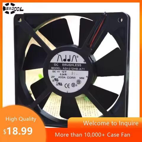 12025 120mm Case Fan For ADDA AD1212HB-A71 120x120x25mm 12V 0.34A Dual Ball 2200RPM 87.8CFM PC Case 
