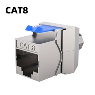 ZoeRax RJ45 Cat8 Cat7 Cat6A Shielded Keystone Jacks RJ45 STP Tool-Less Type Zinc Alloy Module Shield