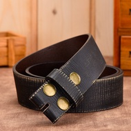 Leather Belt 【 Tali Pinggang Kulit 】 - Retro Cowhide Buckle Snap Fastening 100-130cm Brown Black |EJ