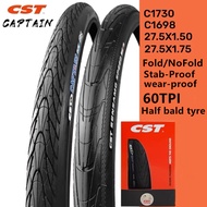 CST C1698 Sharkfin mountain bike tire 26*1.5 27.5*1.75 half bald puncture resistant tires